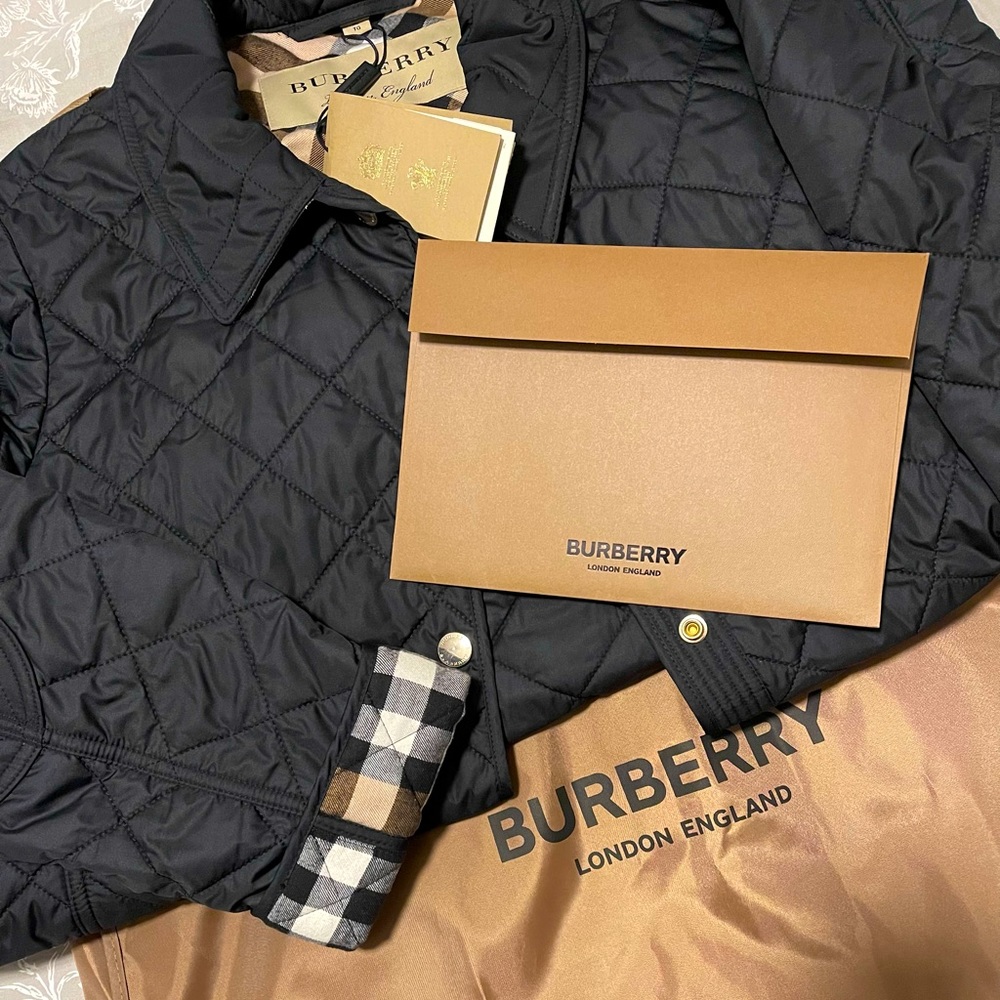 Burberry Diamond Quilted snap button jacket